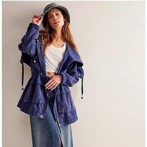 Free People We the Free Surplus Future Utility Parka Blue Size XS NWOT
